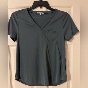 Green Envelope Charcoal V-Neck Tee